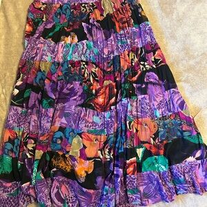 Vibrant Patchwork Maxi Skirt sz L